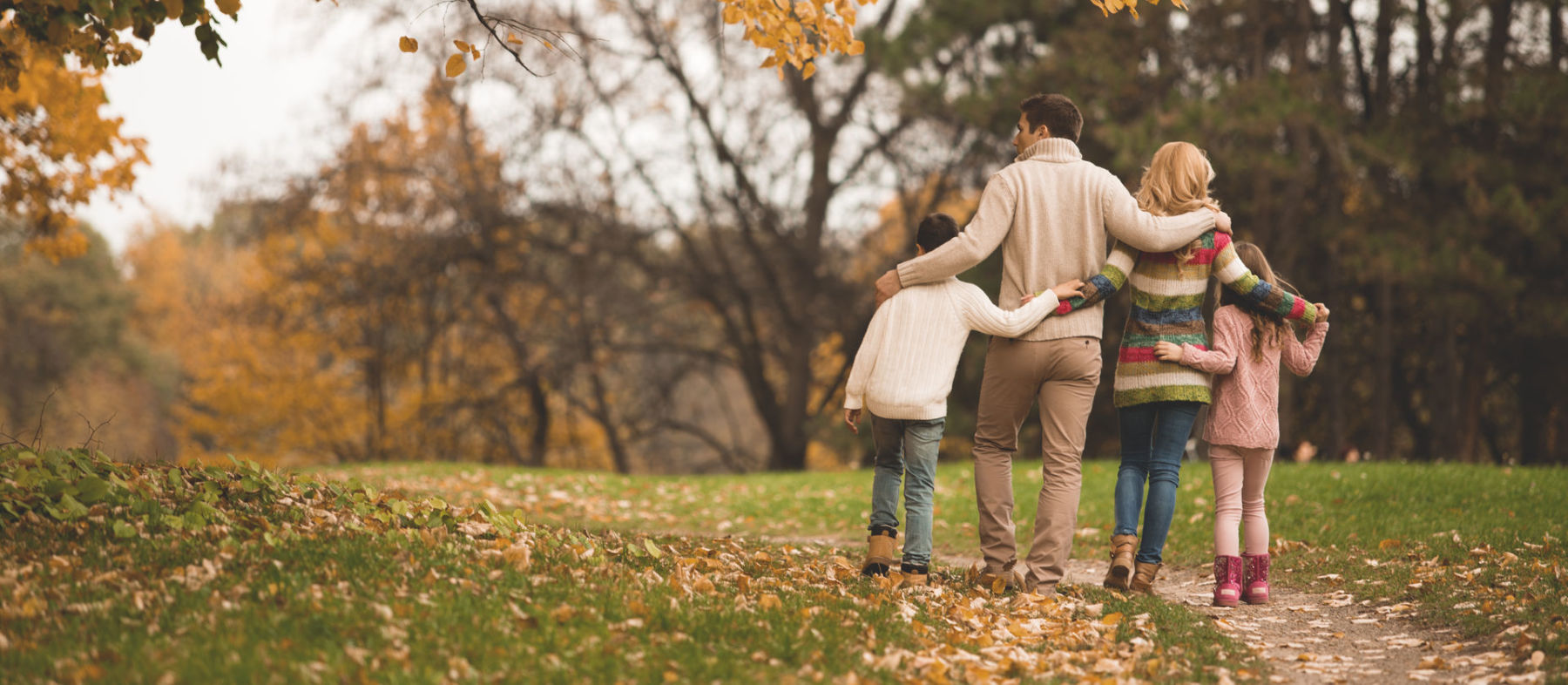 Family enjoying nature walk